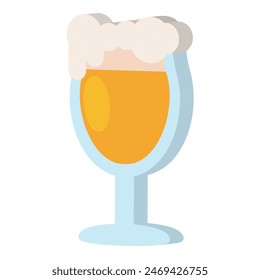 Icono de vidrio de cerveza 3D Ilustración vectorial de diseño plano