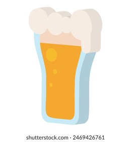 3D Beer glass icon Flat design Vector illustration