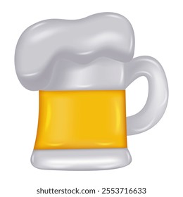 3D Beer mug on white background