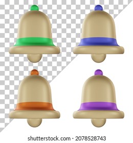 3D Bell. Notification bell icon. 3d illustration of bell notification. simple Notification bell icon isolated on pastel background. one new notification concept. Social Media element. 3d rendering.