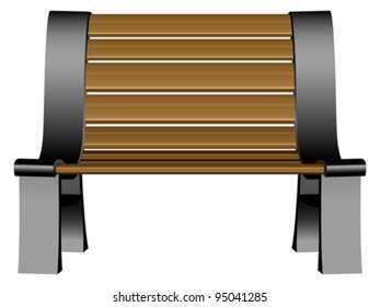 3d bench against white background, abstract vector art illustration
