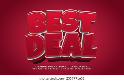 3d best deal editable text effect style