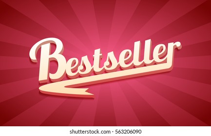 3D best seller text, on a red retro background.