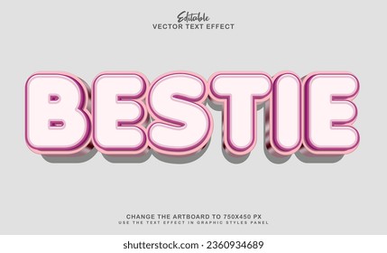 3d bestie editable text effect style