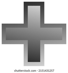 3d bevel cross as healthcare, first-aid, emergency response and as aid as a general symbol. Ambulance, paramedic, hospital and clinic symbol, icon