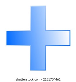 3d bevel cross as healthcare, first-aid, emergency response and as aid as a general symbol. Ambulance, paramedic, hospital and clinic symbol, icon