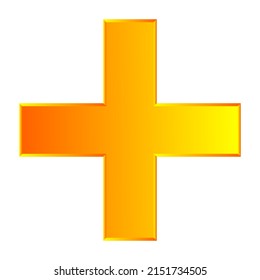3d bevel cross as healthcare, first-aid, emergency response and as aid as a general symbol. Ambulance, paramedic, hospital and clinic symbol, icon
