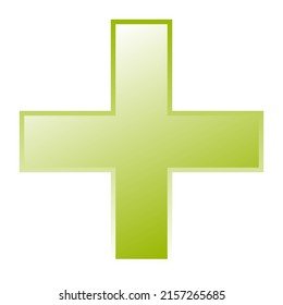 3d bevel cross as healthcare, first-aid, emergency response and as aid as a general symbol. Ambulance, paramedic, hospital and clinic symbol, icon