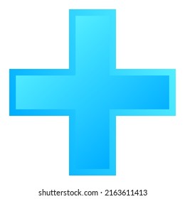 3d bevel cross as healthcare, first-aid, emergency response and as aid as a general symbol. Ambulance, paramedic, hospital and clinic symbol, icon