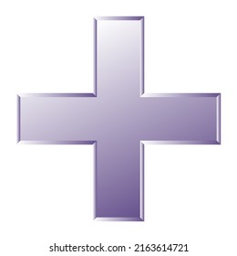 3d bevel cross as healthcare, first-aid, emergency response and as aid as a general symbol. Ambulance, paramedic, hospital and clinic symbol, icon