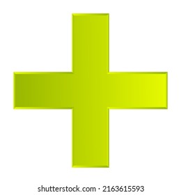 3d bevel cross as healthcare, first-aid, emergency response and as aid as a general symbol. Ambulance, paramedic, hospital and clinic symbol, icon