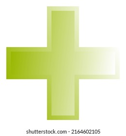 3d bevel cross as healthcare, first-aid, emergency response and as aid as a general symbol. Ambulance, paramedic, hospital and clinic symbol, icon