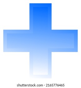 3d bevel cross as healthcare, first-aid, emergency response and as aid as a general symbol. Ambulance, paramedic, hospital and clinic symbol, icon