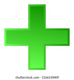 3d bevel cross as healthcare, first-aid, emergency response and as aid as a general symbol. Ambulance, paramedic, hospital and clinic symbol, icon