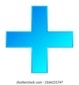 3d bevel cross as healthcare, first-aid, emergency response and as aid as a general symbol. Ambulance, paramedic, hospital and clinic symbol, icon