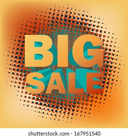 3D big sale text on halftone pattern. And also includes EPS 10 vector