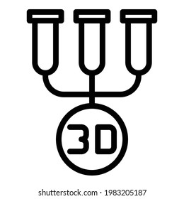 3d bioprinter icon. Outline 3d bioprinter vector icon for web design isolated on white background