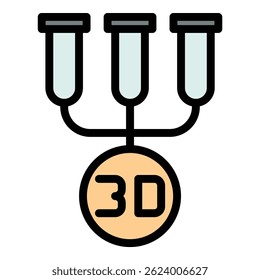 3d bioprinter icon. Outline 3d bioprinter vector icon for web design isolated on white background color flat