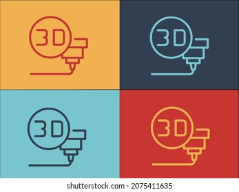 3d Bioprinting Logo Template, Simple Flat Icon Of technology,3d,equipment