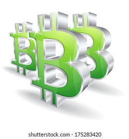 3d Bit Coin Vector Sign 