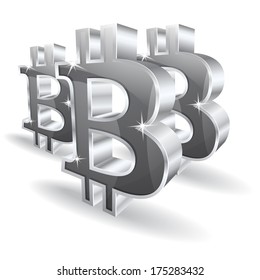 3d Bit Coin Vector Sign 