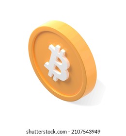 3D bitcoin bags background. 3d render illustration