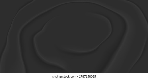 3d black background luxury cloth or wavy folds of silk texture. Satin velvet material. Wet wrinkled and creased paper sheet. Perfect for design web page backgrounds, posters mockup. Realistic vector