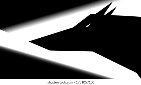 3D black background of the wolf's head shadow