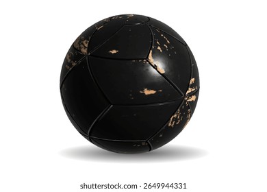 3D black ball, shiny and sparkling, vector illustration
