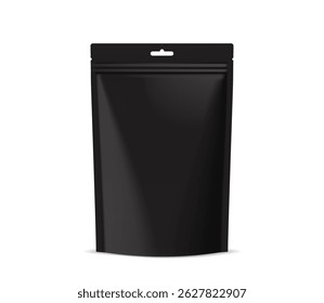 3d black blank foil bag mockup for advertising banner template.