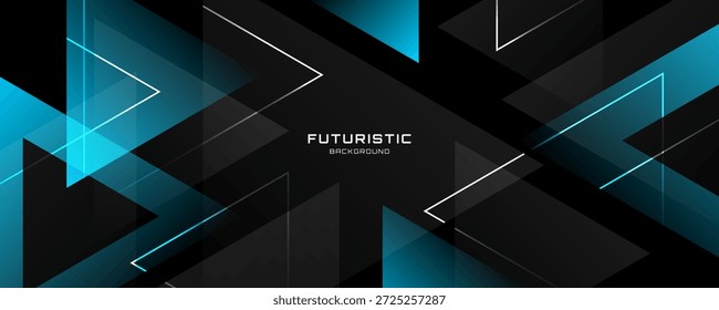 3D black blue abstract background overlap layer on dark space with triangle lines effect decoration. Modern graphic design element techno style concept for web, poster, flyer, card, or brochure cover