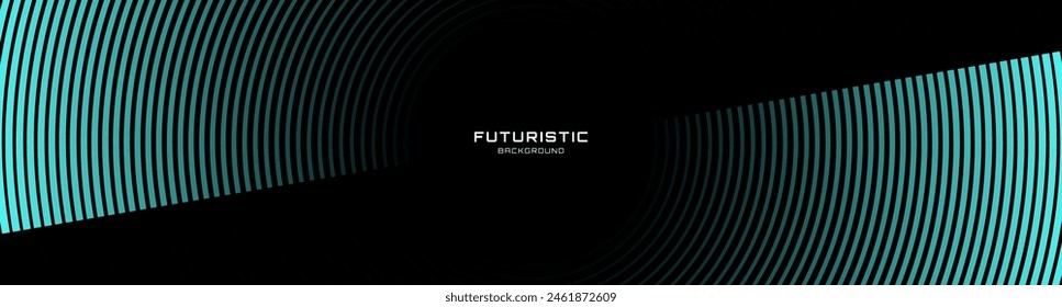 3D black blue techno abstract background overlap layer on dark space with glowing lines decoration. Modern graphic design element circles style concept for web, poster, flyer, card, or brochure cover