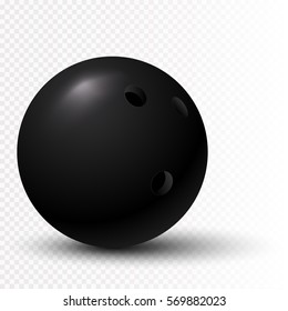 3d Black bowling ball isolated. Vector illustration