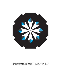 3.ᵉʳ vector de diseño de logotipo de cristal negro
