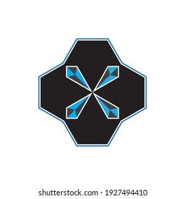 3.ᵉʳ vector de diseño de logotipo de cristal negro
