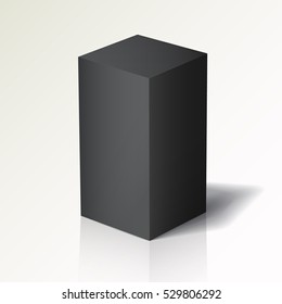 3d black cube on a white background.  Black box. Vector for your graphic design.