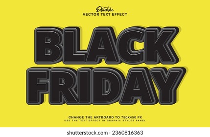 3d black friday editable text effect style