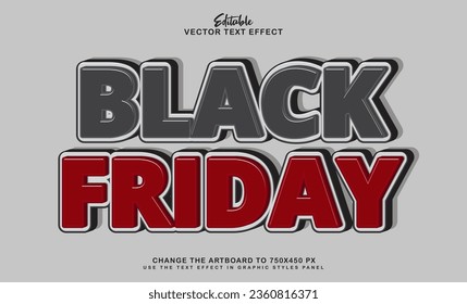 3d black friday editable text effect style