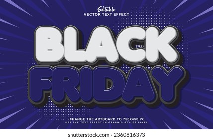 3d black friday editable text effect style