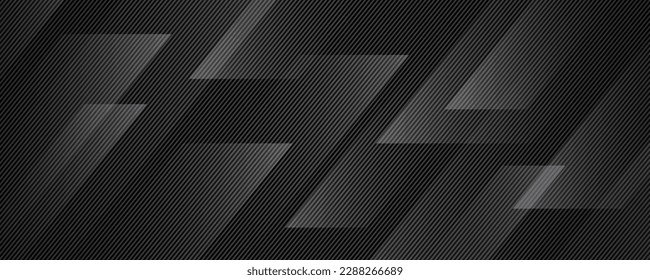 3D black geometric abstract background overlap layer on dark space with diagonal lines decoration. Modern graphic design element striped style for banner, flyer, card, brochure cover, or landing page