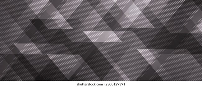 3D black geometric abstract background overlap layer on dark space with diagonal lines decoration. Modern graphic design element striped style for banner, flyer, card, brochure cover, or landing page