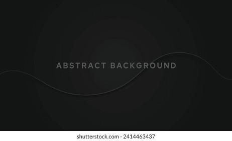 3D black geometric abstract background overlap layer on dark space with waves shape decoration. Minimalist modern graphic design element cutout style concept