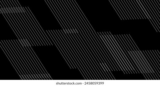 3D black geometric abstract background overlap layer on dark space with diagonal lines decoration. Modern