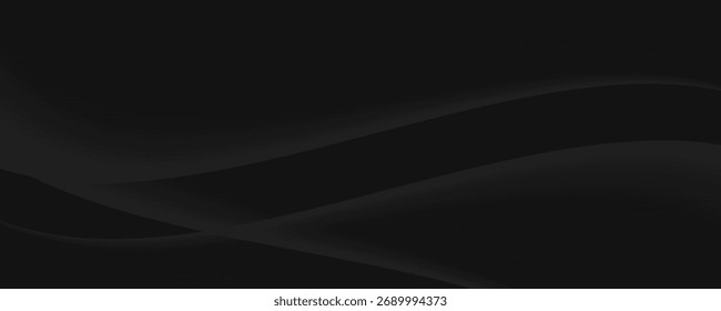 El fondo abstracto geométrico negro 3D se superpone a la capa en el espacio oscuro con la decoración de la forma de las ondas. Concepto moderno minimalista del estilo del recorte del elemento del Diseño gráfico para el Anuncio, el volante, la tarjeta, o la cubierta del folleto