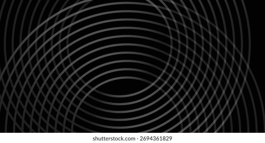 3D black geometric abstract background overlap layer on dark space with waves lines decoration. Minimalist modern graphic design element cutout style concept for banner, flyer, card.