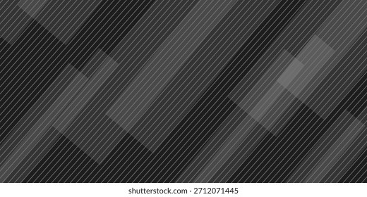 3D black geometric abstract background overlap layer on dark space with diagonal lines decoration. Modern graphic design element striped style for banner, flyer, card, brochure cover, or landing page