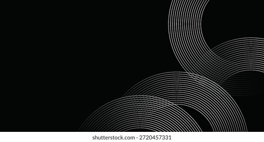 Fondo abstracto geométrico negro 3D superpone la capa en el espacio oscuro con la decoración de líneas de ondas. Elemento de Diseño gráfico moderno minimalista 