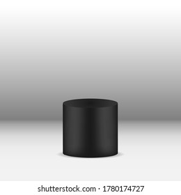 3d black geometric shape decoration and interior design background for business product presentation
