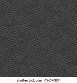 3d Black Geometric striped seamless pattern. Vector background