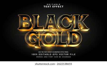 3D Black Gold text effect - Editable text effect